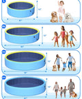 Comparison chart of pool sizes with 79-inch option for Huge 79 Inch Foldable Kiddie Pool For Pets And Kids With Non Slip Hard Plastic 2 In 1 Sprinkler Pool Portable Outdoor Backyard Splash Play Perfect For Summer Lawn Parties And Family Fun