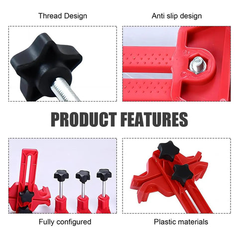 Badass Cam Engine Timing Tool Set With Nine Piece Anti Slip Sprocket Gear Lock Kit For Dead On Camshaft Alignment And Easy Auto Maintenance Universal Fit Red Color features anti-slip design and thread design with red plastic materials.
