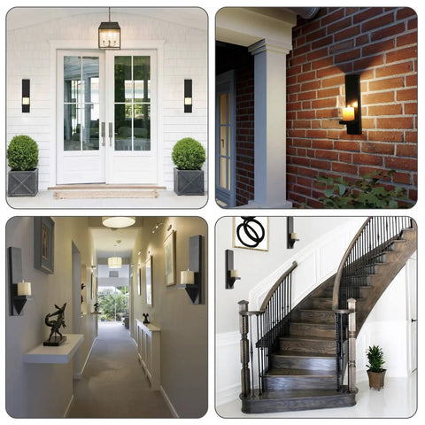 Premium Quality Hardwood Wall Candle Sconces Pair in various settings, showcasing rustic style and versatility for home decoration.