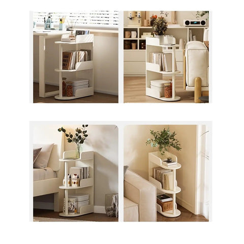 Space Saving Solid Wood Floor Book Shelf With Narrow Seam Design For Living Room Or Office, featuring a modern floating look