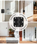 Matte Black 18 Pack Interior Door Hinges 3.5 Inch 5/8 Radius Round No Squeak Ball Bearing shown on various doors in a home