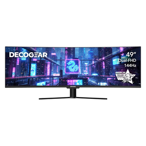 Curved 49 Inch Ultrawide Gaming Monitor For Game Night Vibes With 32 By 9 3840x1080 Resolution 144Hz Refresh 3ms HDR400 Adaptive Sync USB C 65W HDMI DisplayPort PBP PIP KVM 1800R Curvature American Seller