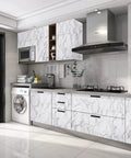 White Grey Marble Peel And Stick Contact Paper 24 Inch By 394 Inch Glossy Self Adhesive Marble Wallpaper on kitchen cabinets