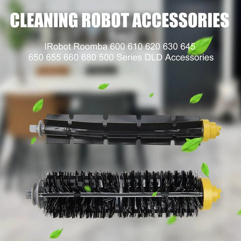 Replacement Brush Rollers And Side Brush Kit For Roomba 600 And 500 Series Vacuum Cleaners Fits Models 595 610 620 630 635 650 655 660 665 671 680 690 695 Easy Install Replenishment Set For Deep Edge Cleaning And Keeps Floors Fresh