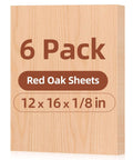 6-pack red oak plywood sheets, 12 x 16 x 1/8 in, unfinished craft wood
