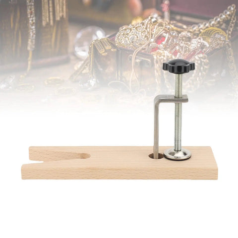 V Slot Bench Pin Clamp For Jewelry Making And Craft Projects Heavy Duty Stable Workbench Attachment beechwood and metal