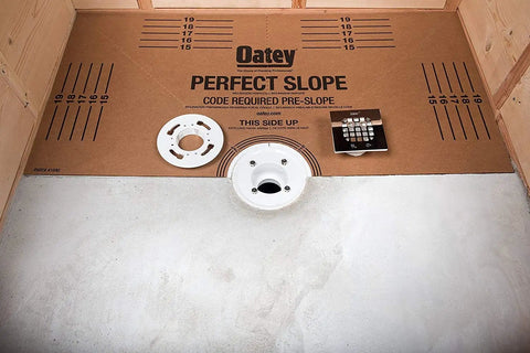 Perfect Slope Brown Shower Pan Slope Kit For Tile Showers Up To 40 By 40 Inches Expands Styrene And Fiber Board in wood frame