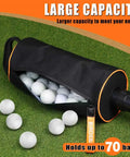 Portable Shag Bag for Golf Balls With Removable Tube Holds Up To 70 Balls Lightweight Ball Retriever For Easy Pickup And Practice Orange