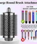 Large Round Volumizing Hair Brush Attachment for Dyson Airwrap Styling HS01 HS05 HS08 with metal gray finish