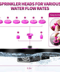 Hot Pink Solar Bird Bath Fountain Pump With 4W Solar Panel, 6.3 Inch High Efficiency Water Pump, 8 Nozzles For Hummingbirds