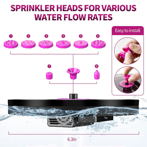 Bird Bath Fountain Pump 4W Upgrade Solar Powered Water Pump For Outdoor Use With 6.3 Inch High Efficiency Panel And 8 Nozzles