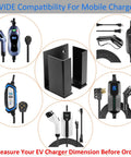 Solid Metal EV Charger Wall Mount Holder Adjustable Universal Electric Vehicle Charging Box Organizer Cord Rack showing multiple charger types.