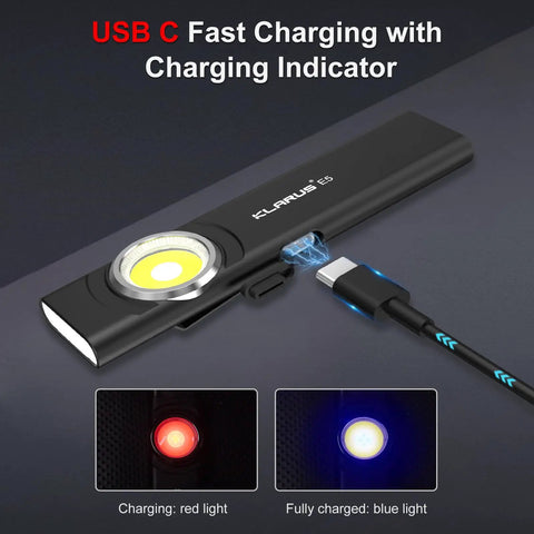 Pocket EDC Dual Light Flashlight With Rechargeable USB C 600 Lumen Output ultra slim design with charging indicator