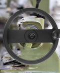 16mm Center Hole Hand Wheel With Revolving Handle for lathe milling machine, 160mm OD, two spoke plastic precision control wheel
