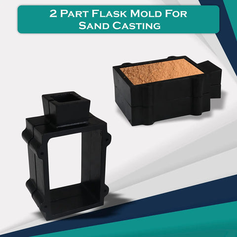 Cast Iron 2 Part Flask Mold Frame For Sand Casting Jewelry And Metal Casting Durable Corrosion Resistant Tool Built For Hobbyists