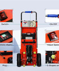 Heavy Duty Electric Stair Climbing Dolly With Powerful 1200W Motor And Smooth Folding Design For Moving Heavy Loads Like A Pro During Tight Moves Or Industrial Grinds Easily, showing control panel features.