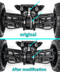 Comparison of original vs modified Beefy Steel Front And Rear Differential Gear Set For Traxxas One Sixteenth Mini Maxx Mini Slash 4x4 XRT VXL 3S