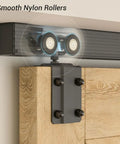 Heavy Duty Sliding Barn Door Track Kit With Ceiling Mount Box Rail for Single Door Easy Install Five Foot Rail