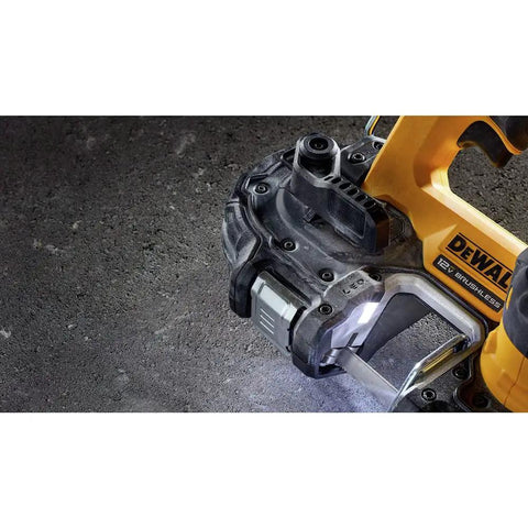 Close-up of a 12V Max Xtreme Compact Cordless Bandsaw Bare Tool for One-Hand and Overhead Cuts with variable speed trigger