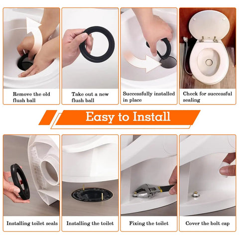 Installation steps of RV Toilet Seal Kit For Dometic 300 310 320 Stop Leaks With A 2 In 1 Replacement Gasket Set Including Toilet Seal And Flush Seal A Durable Upgrade For Camper Vans And RV Travel