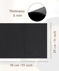 Five Millimeter Thick Shoe Rubber Sheet With Grippy Non Slip Diamond Pattern Replacement Soles For Boots Flexible Diy Shoe Making Material Non Slip Soling Rubber 15 By 11 Inches shown with measurements and thickness detail.