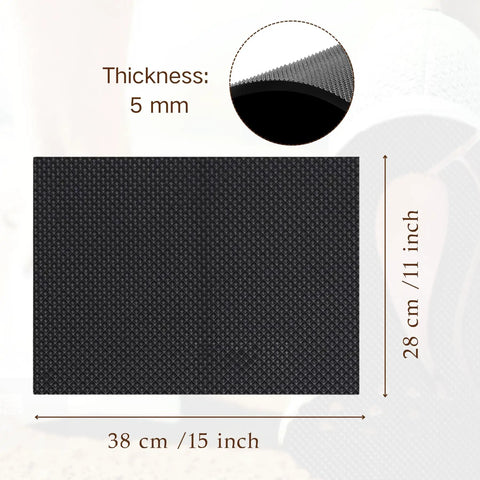 Five Millimeter Thick Shoe Rubber Sheet With Grippy Non Slip Diamond Pattern Replacement Soles For Boots Flexible Diy Shoe Making Material Non Slip Soling Rubber 15 By 11 Inches shown with measurements and thickness detail.