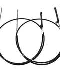 GEN II 14Ft Control Cable 2 Pack Replaces CC18914 For Mercury Mariner Outboard Engines And MerCruiser 4000 Series Remote Control Heads Fits 8M0059686 883710A02 No Fuss Plug And Play in black sheath, coiled, side view.