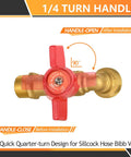 50 Pack Sillcock Hose Bibb Valve Built to Last Tough as Nails 1/2 Inch MIP Inlet To 3/4 Inch MHT Outlet 1/4 Turn Brass Boiler Drain Valve Heavy Duty Corrosion Resistant For Heating Systems Garden Car Wash, 1/4-turn handle