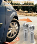 Top Shelf 1/2 Inch C1045 Steel Heim Joint Rod End Kit With Left And Right Hand Jam Nuts For Tough Suspension And Steering Upgrades, shown in use on a vehicle wheel.