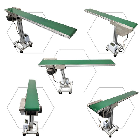 PVC Belt Conveyor 47 Inch Long 5.9 Inch Wide Aluminum Frame Countertop Transport Conveyor With Adjustable Speed 110V 120W