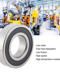 Heavy Duty 6206RS Deep Groove Ball Bearings With Double Rubber Sealed Ends For Industrial Machinery Use Plus Lube Protects Dirt Buildup And Lasts Long Time Great Value Set Of 2 on an industrial factory floor.