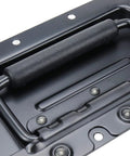 6.34 Inch Black Spring Loaded Handle For Toolboxes And Chests Surface Mounted With Rubber Grip Heavy Duty Luggage Style Handle