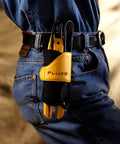 Non Contact Voltage And Current Tester With Auto AC DC Detection, Measures Up To 600 V And 100 A, clipped to belt