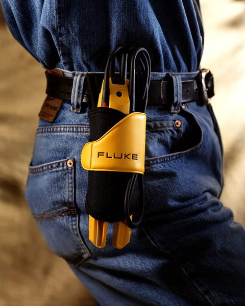 Non Contact Voltage And Current Tester With Auto AC DC Detection, Measures Up To 600 V And 100 A, clipped to belt