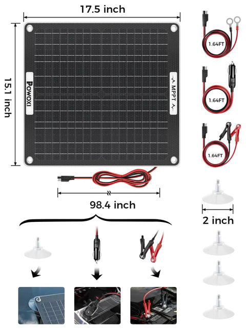 30W Solar Battery Charger With MPPT Controller And Adjustable Parameters 12V Trickle Maintainer Kit Components