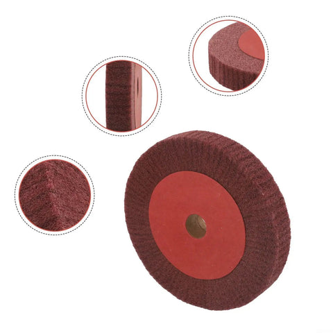 Flap Wheel For Metal Polishing And Rust Removal, 320 Grit Non Woven Nylon Disc, Abrasive Buffing Tool, 6 Inch Diameter