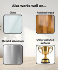 Clear Museum Wax Two Ounce For Keeping Antiques And Collectibles From Falling On Wood Surfaces Easy To Apply And Remove Non Toxic Reusable Conservator Grade shown on various surfaces