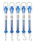 Tubular Spring Scale Set With 1N To 30N Range Dual Newton And Gram Readouts For Your Go To Physics Lab And Classroom Use Includes 1N 5N 10N 20N And 30N Scales Easy Zero Adjustment With Top Nut in clear housing