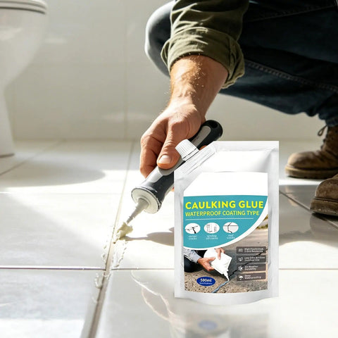 Heavy Duty Cement Crack Filler Self Leveling Waterproof Sealant For Roof And Driveway Leaks being applied to tile cracks.