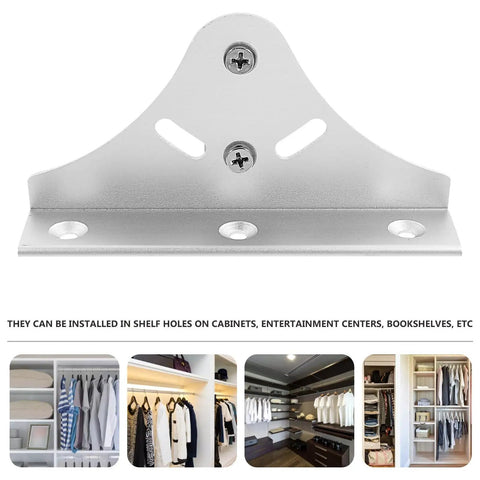 Heavy Duty Aluminum Alloy Shelf Brackets With Adjustable Mounting Clips For Floating Shelves In Silver Built To Last And Easy To Install