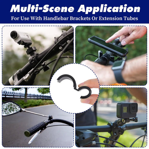 12 Piece Bike Handlebar Gasket Kit With Spacers Anti Vibration Non Slip Lightweight Durable Silicone Shims Multi-Scene Applications