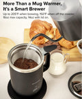 Rechargeable Self Heating Coffee Mug With Adjustable Temperature Control And Charging Base 16 Oz Electric Warmer Cup brewing coffee grounds.