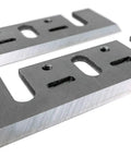 Two Pack 3.25 Inch High Speed Steel Planer Blades For 3.25 Inch Planers With Reversible Edges placed side by side