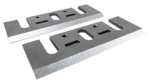 Two Pack 3.25 Inch High Speed Steel Planer Blades For 3.25 Inch Planers With Reversible Edges placed side by side