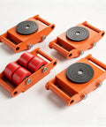 Beefy Heavy Duty Machinery Skate Dolly With Four PU Wheels And 360 Degree Swivel Industrial Steel Mover For Large Equipment Warehouse Transport Simple Underload Positioning And Smooth Rolling, orange steel dolly set