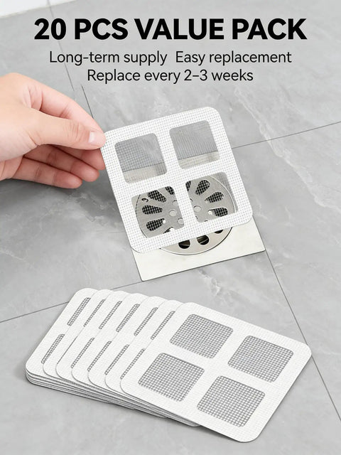 20 Pack Disposable Drain Covers For Shower And Sink, Sticky Hair Catchers That Ditch The Gunk Fast, Peel And Place Floor Stickers Keeping Your Tub And Drain Smooth Sailing While Killing Clogs Daily