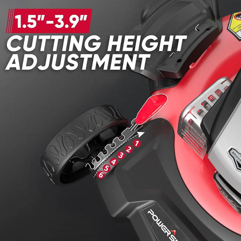 Lightweight 21-Inch Push Lawn Mower With 125cc Briggs And Stratton OHV Engine, 2-In-1 Mulching And Side Discharge, No-Fuss Maneuverability For Small Yards And Tight Spaces, Durable Yard Work Companion cutting height adjustment, 1.5-3.9 inch