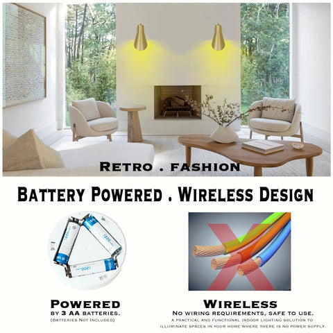 Living room showcasing cordless battery powered wall sconces set of 2 with remote control, highlighting wireless design.