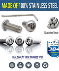 Tight Anti Theft License Plate Screws Keep Your Ride Locked Down Stainless Steel 1/4 Inch Bolts For Cars And Trucks showing stainless steel screws and hex key.