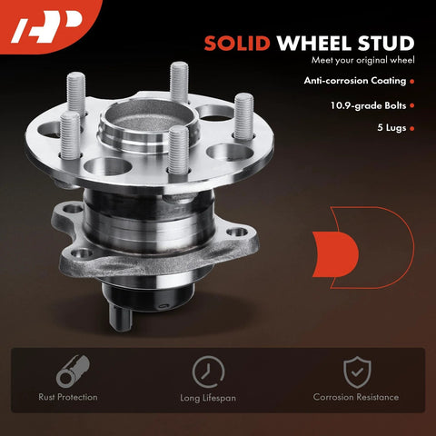 Two Rear Wheel Bearing And Hub Assembly With ABS For Toyota Highlander 2004 To 2007 FWD And Lexus RX330 2004 To 2006 RX350 2007 To 2009 RX400h 2006 To 2008 5 Lug 2 Pack With Heavy Duty Load Capacity And Vehicle Specific Fit